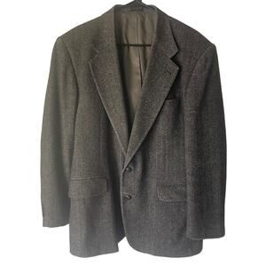 Robert Stock Men's Size 42 Grey Herrington Bone Camel Blend Grey 2 Button Blazer